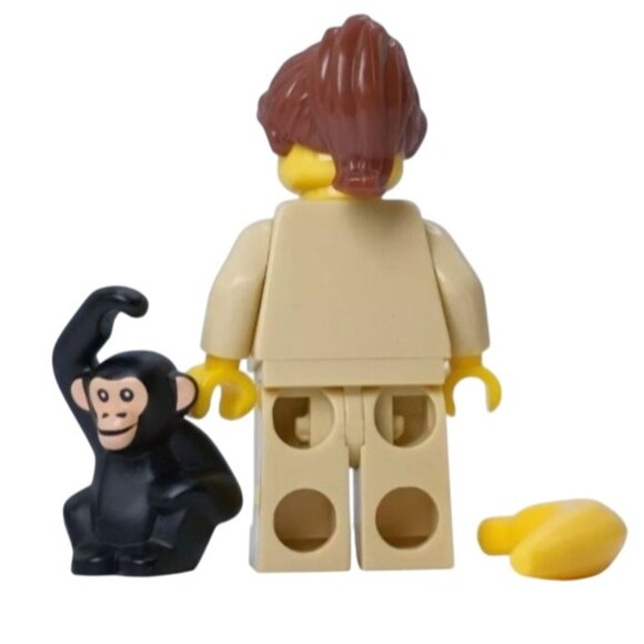 Lego Minifigure Zookeeper col071 with Monkey and Banana - Picture 2 of 2